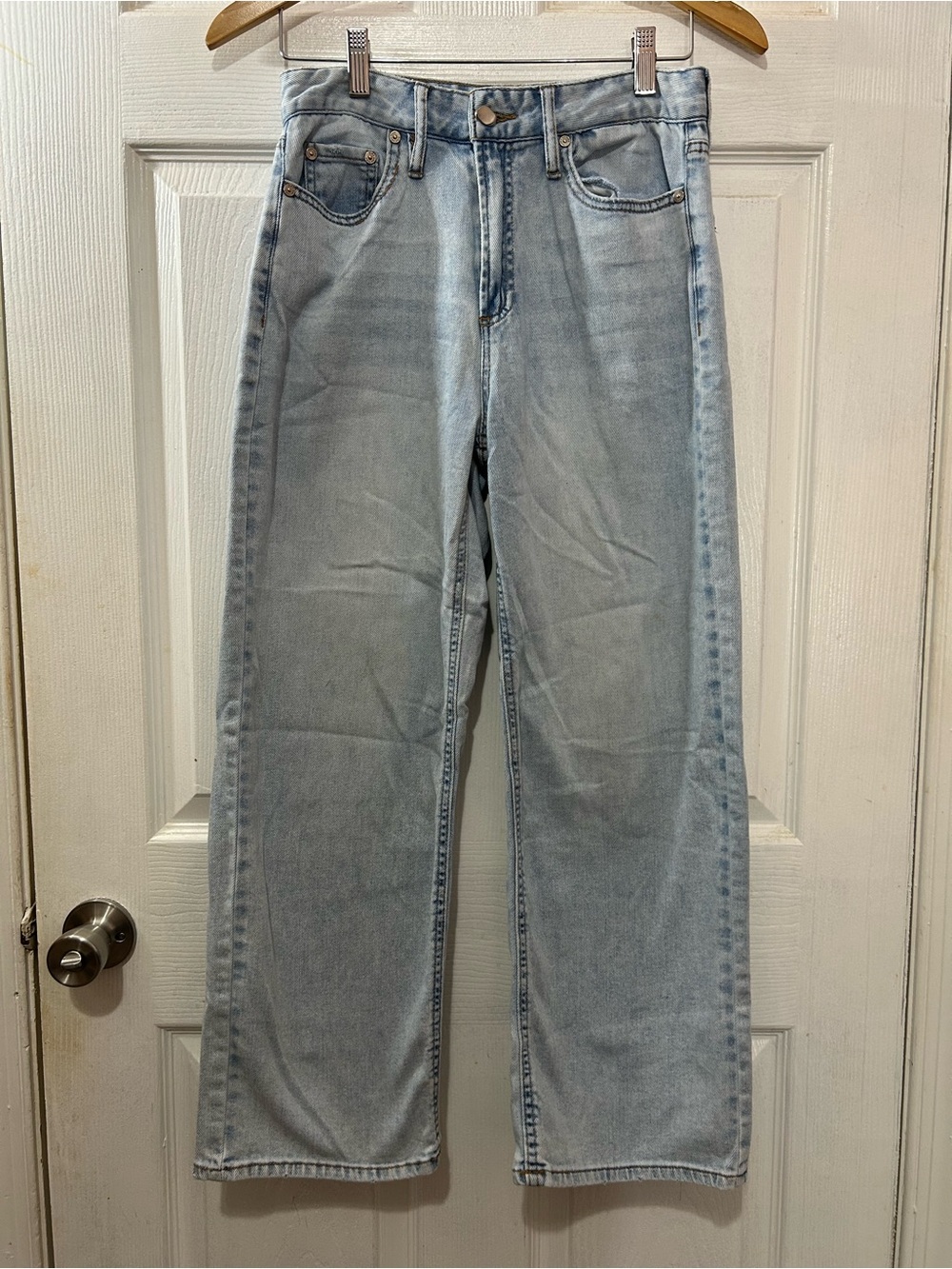 OAT New York Cloud Luxe Denim Jeans Wide Leg Light Wash Size 4/27